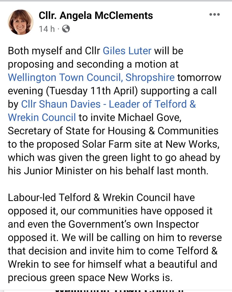 @michaelgove please visit #NewWorks and see for yourself, why, allowing junior minister @Lee4NED to approve industrial solar in the protected #Wrekinstrategiclandscape is wrong! It goes against local plan, local authority, planning inspectorate and local democracy 😡
