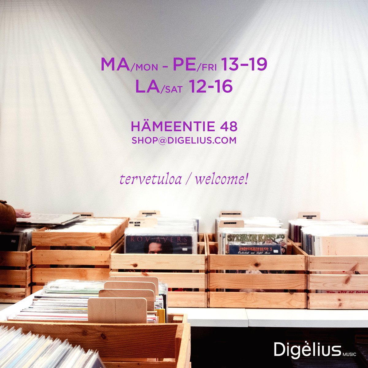 Tervetuloa, Hämeentie 48. 💜 Welcome to the new Digelius at Hämeentie 48, Helsinki. 💜 #digeliusmusic