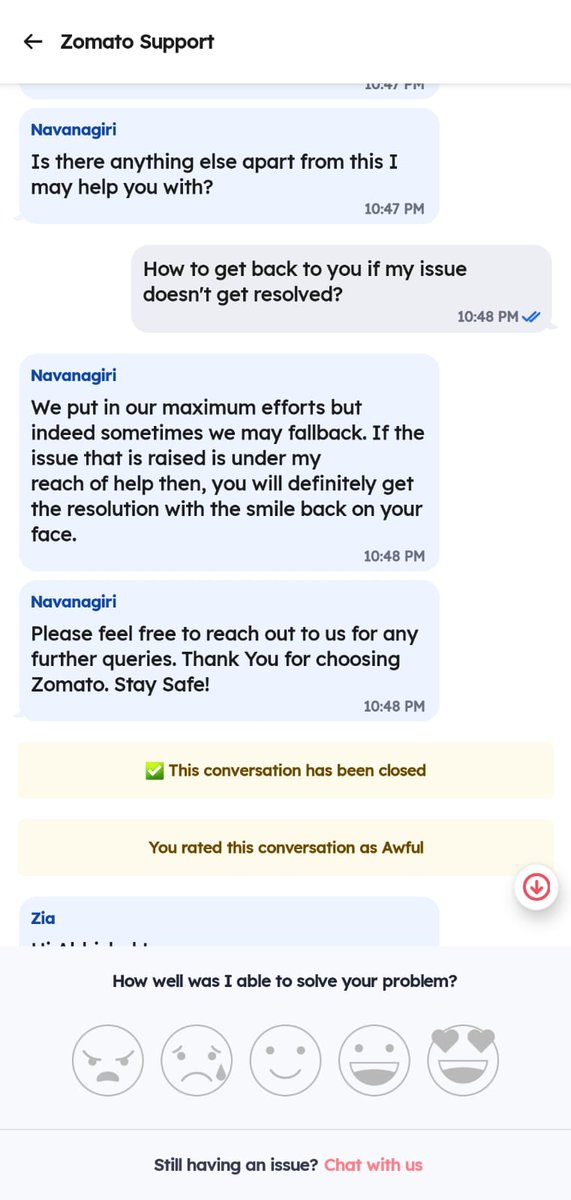 AnchalSriii's tweet photo. I received incomplete order from McDonald's, in which the seal was broken and 3 McPuffs were missing. I contacted the Zomato Support Executive thrice, but didn't get a satisfactory response.They asked to contact next day, but now I am not able to raise my concern. https://t.co/potEkpagGA
