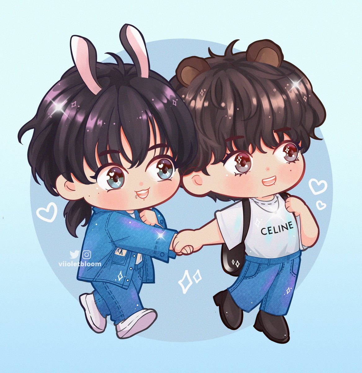 viioletbloom's tweet photo. CK baby x Celine baby ✨
#taekook #kookv https://t.co/AAzVzzw4om