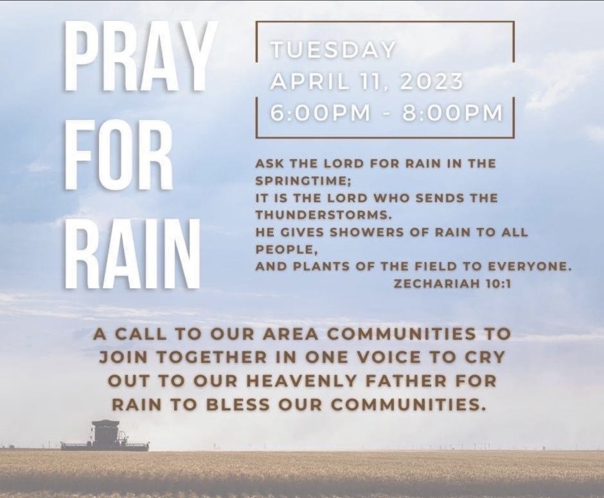 QShieldknight's tweet photo. Good morning. I hope your day is blessed beyond measure. I know each of us is dealing with issues. May God bless your struggles and heal what is ailing you. Tonight is a night of prayer over a specific need: rain. Join us if you feel inclined. Credit HPO Spearman on pic https://t.co/R4rexcACAy