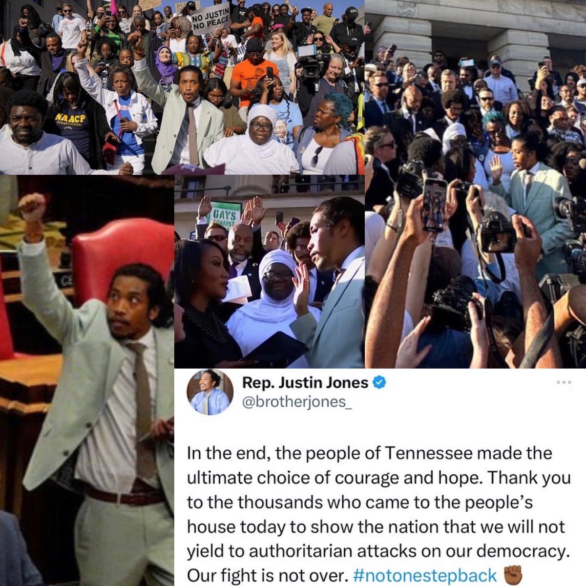 Images from the return of <a href="/brotherjones_/">Rep. Justin Jones</a> yesterday, returned to the people’s house by the people of Nashville.