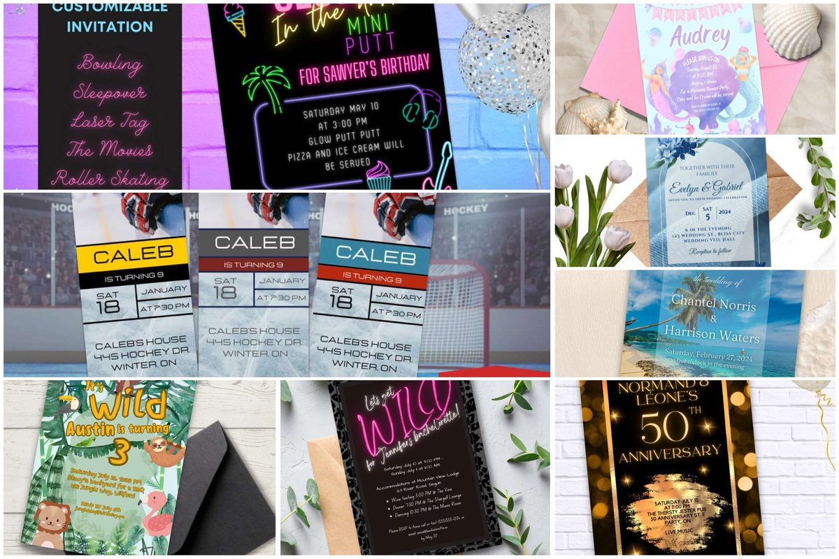 Crypto_Asile's tweet photo. A few of my invitation designs! Check out more at https://t.co/GLpbQWsHnP #digital #invitations #etsy #unique #cool #special #event #wedding #birthday #anniversary #shower #BacheloretteParty https://t.co/g0Zr6iL0e0