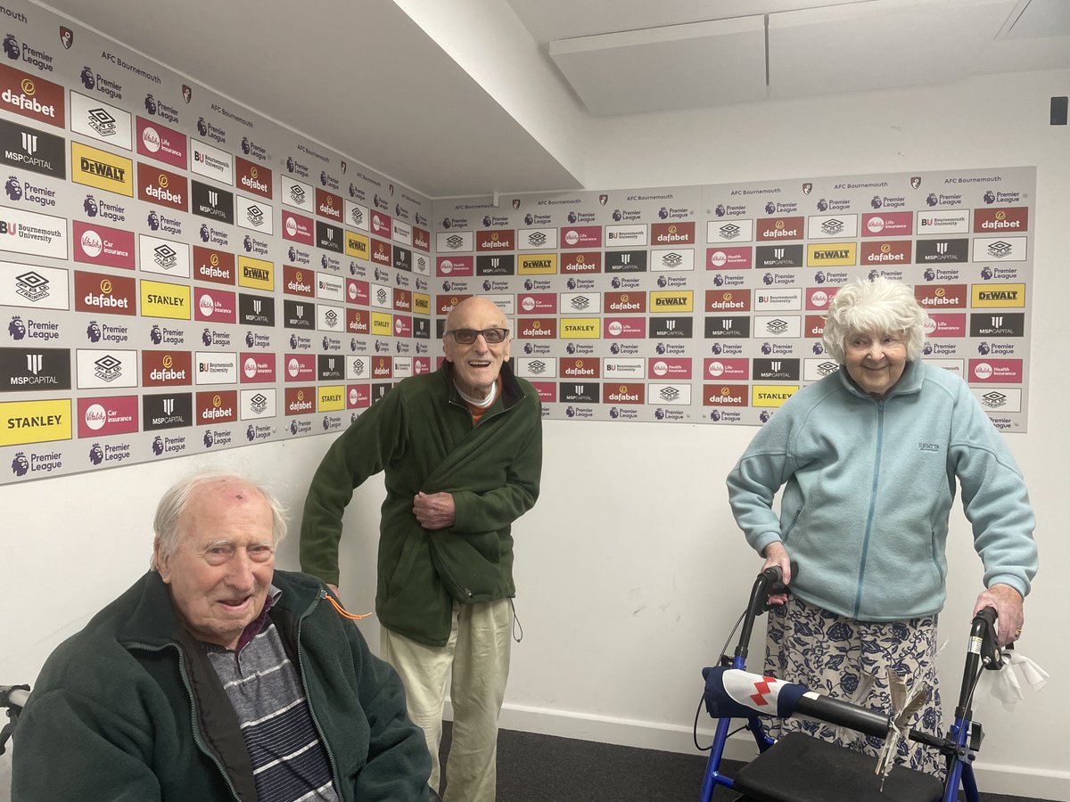 CareSouthUK's tweet photo. #Wickmeads residents enjoyed a tour of @afcbournemouth Vitality Stadium. ⚽  The residents toured the stadium, learned more about the players, and even went on the pitch! Huge thanks to Dave from the @AFCBCommunity team for making it happen.  

#FoodFunFriendship #CareSouthUK https://t.co/HYuPpOQp3J