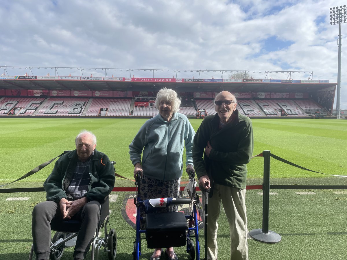 CareSouthUK's tweet photo. #Wickmeads residents enjoyed a tour of @afcbournemouth Vitality Stadium. ⚽  The residents toured the stadium, learned more about the players, and even went on the pitch! Huge thanks to Dave from the @AFCBCommunity team for making it happen.  

#FoodFunFriendship #CareSouthUK https://t.co/HYuPpOQp3J