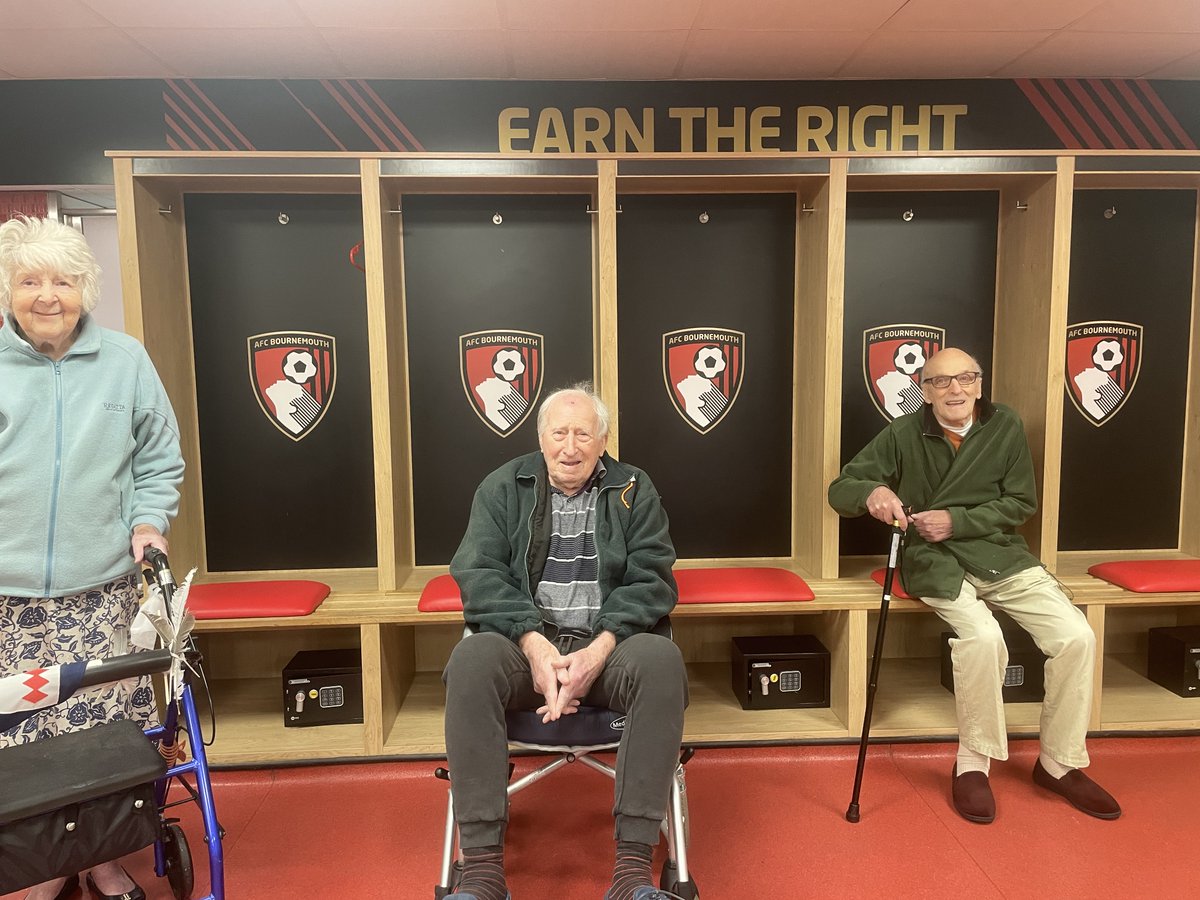 CareSouthUK's tweet photo. #Wickmeads residents enjoyed a tour of @afcbournemouth Vitality Stadium. ⚽  The residents toured the stadium, learned more about the players, and even went on the pitch! Huge thanks to Dave from the @AFCBCommunity team for making it happen.  

#FoodFunFriendship #CareSouthUK https://t.co/HYuPpOQp3J