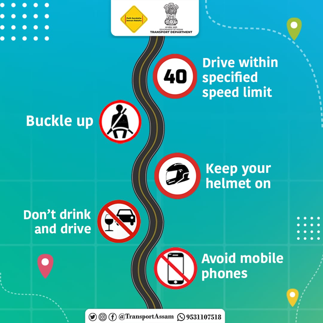 Keep an eye out when on the road and ensure to follow all the safety measures and methods aimed at reducing road accidents.

@assampolice 

#RoadAccident #assamtransport #transport #drinkanddrive #awarness