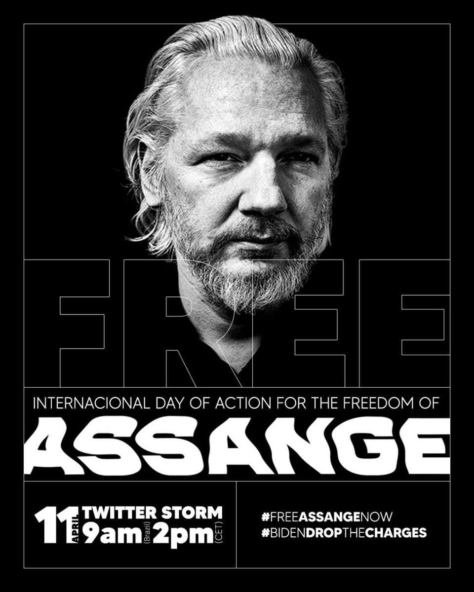 jilmartatto's tweet photo. Se Assange for extraditado e condenado nos EUA, seria a 1a vez que um editor recebe uma condenação sob a Lei de Espionagem, o que criaria um precedente perigoso para o direito à liberdade de expressão e de imprensa em todo o mundo.📢✊ #FreeAssangeNOW #BidenDropTheCharges https://t.co/l7nPY7mue7