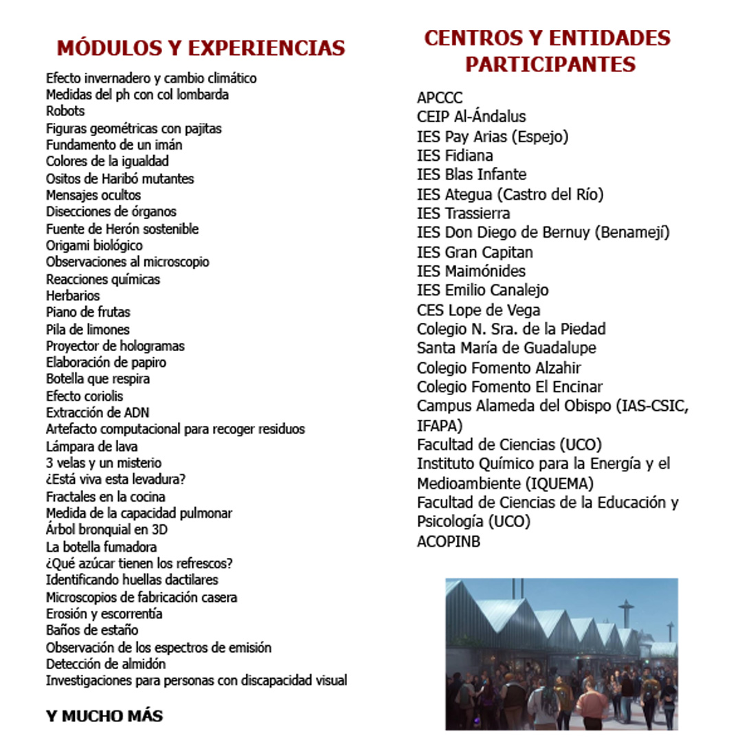 El #PaseoporlaCiencia será este sábado 15 abril.

⚗️ Participan más de 600 alumnos, 100 investigadores,  200 universitarios, que se dan cita en las 35 carpas que se situarán en el Vial Norte, de 11 a 19h.

❇️ Evento divulgativo que muestra cómo la ciencia es divertida y amena.