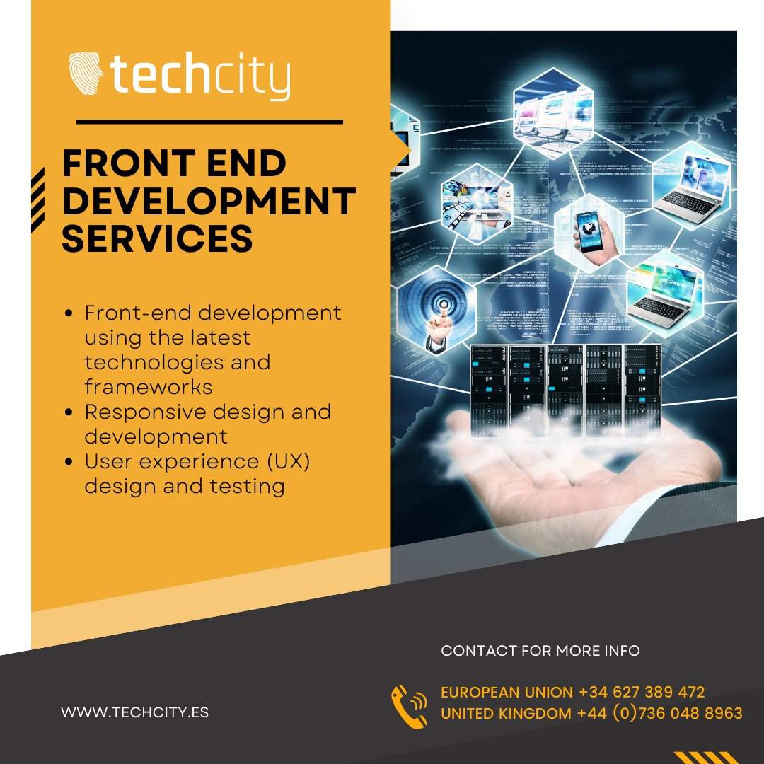 techcitysystems's tweet image. Our team has the expertise needed to design and develop modern, responsive front-end interfaces that are intuitive and user-friendly.
#techcitysystem #techcity #softweredeveloper #consultingplatform