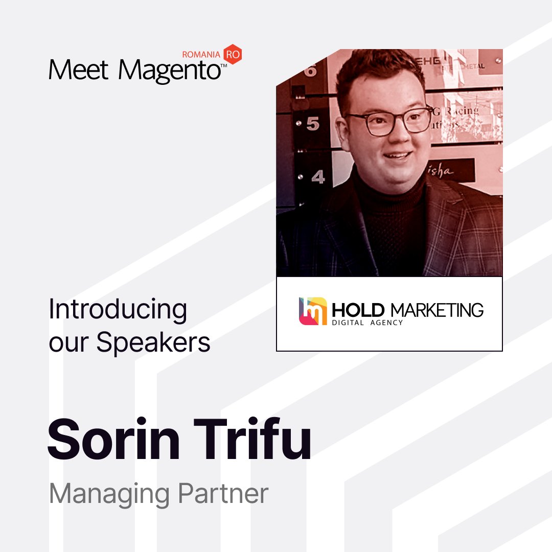 What time is it? ⌚  

It’s time to meet the speakers! 🤩

We would like to give a warm welcome to Sorin Trifu from HOLD Marketing by Roweb! 🤝 

We are eager to attend his talk! Aren’t you too?  

Book your seat now! Click here 👉 bit.ly/MeetMagento202…