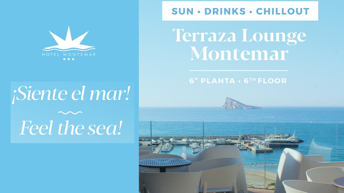 HMontemar's tweet photo. Terraza Lounge ❤️🍹
6th floor
Hotel Montemar
🍸😍⛱️
Feel the sea!
👉Our Rooftop Bar is open, even if you are not staying with us!😎🍹🥂
#Benidorm
#hmontemar  #hotel #beach 
#holidays  #cocktail https://t.co/EpkoKahnb6
