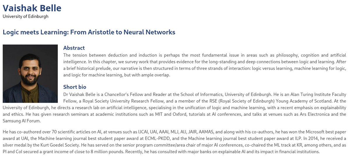 jelia23conf's tweet photo. We are excited to explore the connections between logic and learning from Aristotle to neural networks together with invited speaker @vaishakbelle at #JELIA2023!

For more, see: https://t.co/oKbqMRrm15 https://t.co/AGULxzy38b