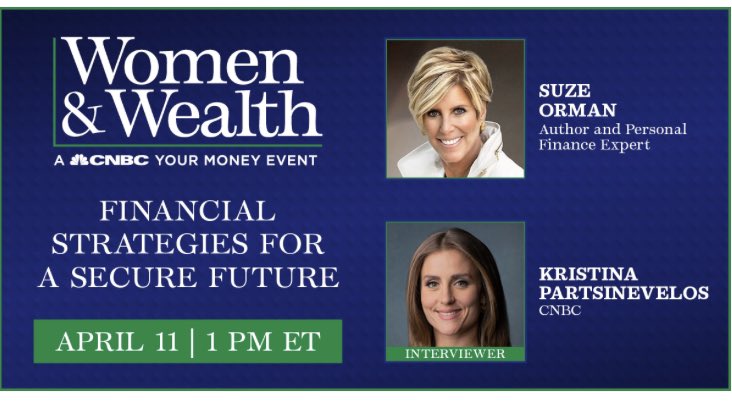 KristinaParts's tweet photo. At CNBC’s Women &amp; Wealth event today, we’ll explore ways that women can increase their income, save for the future, and make the most out of current opportunities. And who better to ask than @SuzeOrmanShow! 

RSVP here: https://t.co/YS8pKXBQom https://t.co/TFOyTFf2Gl
