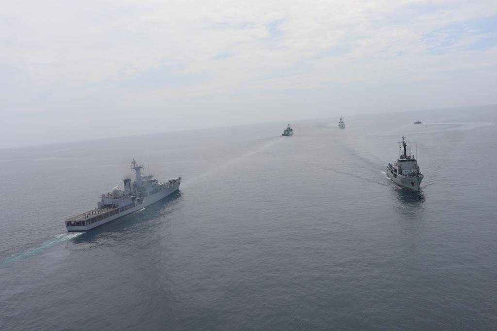 #IndianNavy Ships INS Kiltan and INS Savitri participated in multifaceted maritime operations with #SriLankaNavy Ships SLNS Samudura and SLNS Vijayabahu from April 6-8: Indian Navy