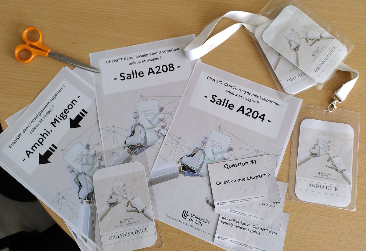 En plein préparatif pour la table ronde et les ateliers sur #ChatGPT et enseignement dans le supérieur du 12/04/2023, événement en ligne et en présentiel! Plus d'infos et inscription sur dapi.univ-lille.fr <a href="/Dapi_ULille/">DAPI</a>