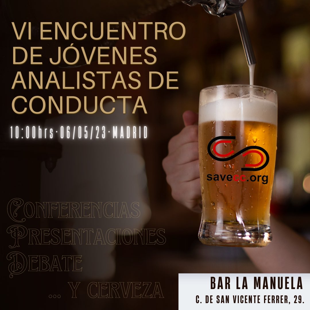 savequitos's tweet photo. ¡El VI Encuentro de SAVEQUITOS llega a Madrid!

🍻 Conductismo y cervezas, ¿qué más puedes pedir?

📆 La cita es el 6 de mayo de 2023, a las 10 am, en el Bar Manuela.

🤓 Este es un evento para estudiantes.

📈 Regístrate o envía tu propuesta en este link: https://t.co/gzdY1Kx2fJ https://t.co/bBtwRHUBDX