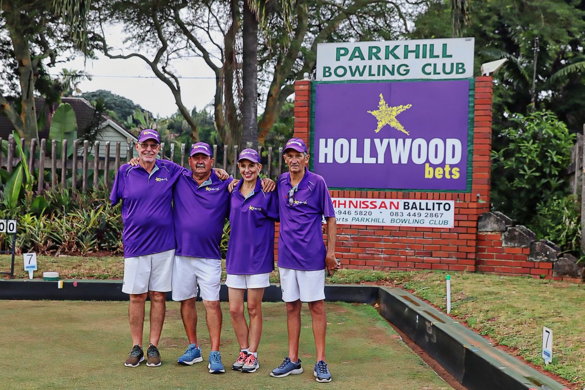 Hollywoodbets's tweet photo. What an awesome weekend of bowls we had at the Parkhill Bowling Club where they held their annual Easter Tournament which is proudly sponsored by Hollywoodbets and CMH Nissan Ballito! 🤩💜

Well done to all of the players for a great day and event! Looking forward to next year’s tournament! 😁🏆