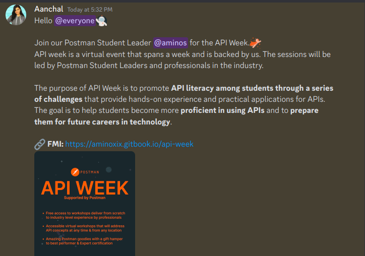 aminoxix's tweet image. thanks @Aanchalmishra__ 🧡🧑‍🚀

would love to organize this in my state &quot;36garh&quot; &amp;amp; had a lot of fun, hope we connect with all the states&apos; leaders through this initiative! 🤞

#APIWeek #PostmanStudent