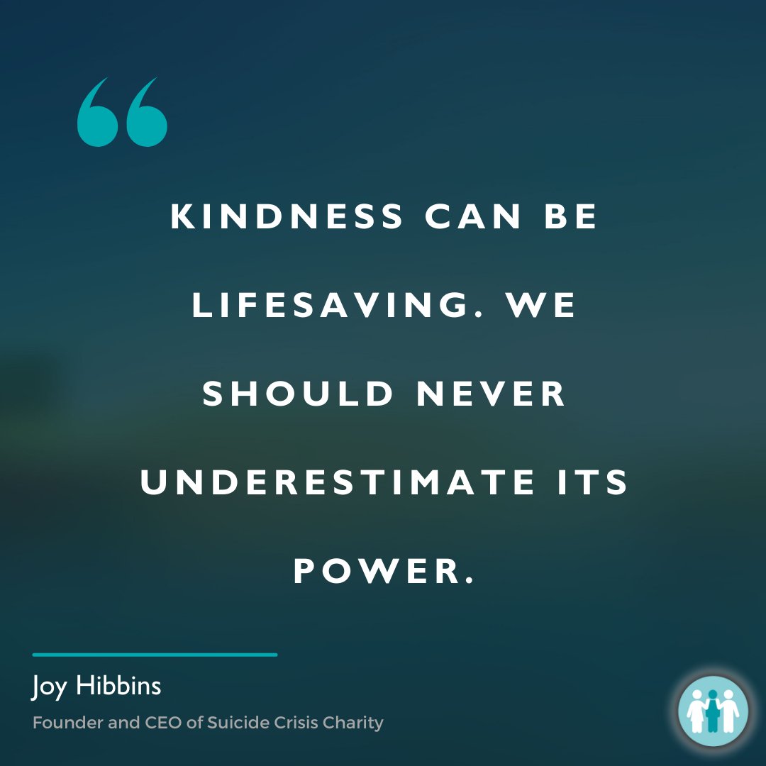 We absolutely love this quote from Joy Hibbins, Founder and CEO of @SuicideCrisis 💙

Smiling at a stranger.
Checking in with loved ones.
Helping someone in need.
Asking someone about their day.
Sharing your own lived experience.

The world needs more of it 🌎 🌍 🌏