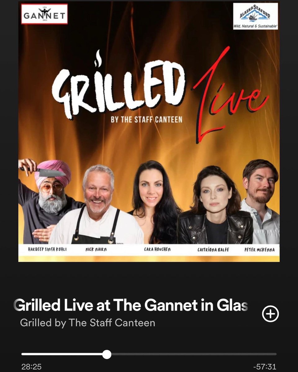 hailey_beaupre's tweet photo. It’s finally here!! 
Last month I was lucky enough to attend the Grilled Podcast by @thestaffcanteen at @TheGannetGla! So thrilled you all finally get to listen to all the the fun!

What joy it was to see @caitrionambalfe again. 
👩🏽‍🍳🔥♥️
https://t.co/8eg2faWado https://t.co/iVx8z8oLV4