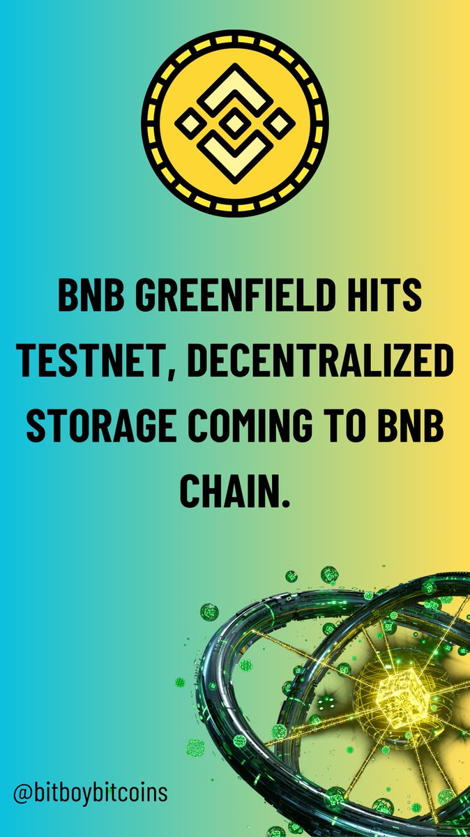 bitboybitcoins's tweet photo. JUST IN: #BNB Chain Ecosystem to Incorporate #DecentralizedStorage Solutions after Successful #BNBGreenfield Testing on April 10.
Exciting Times Ahead for #BinanceUsers.
#BNB
#Greenfield https://t.co/QftF4NqFLe