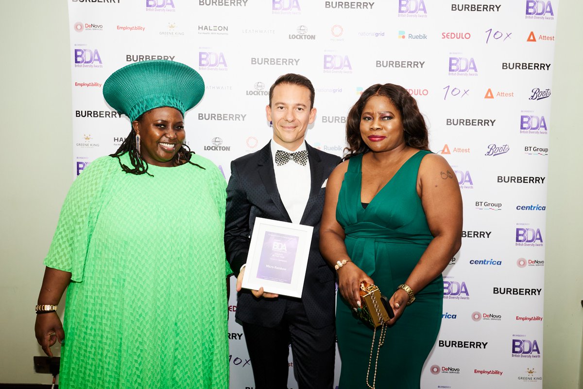 BritDiversity's tweet photo. Congratulations to our amazing @Burberry Charity of The Year - @MicroRainbow!
The work that they do is vital to the community, and we are so honoured to have presented them with this award.
#charity #diversity #awards #microrainbow #BDA23 https://t.co/v3FBzYFbfM
