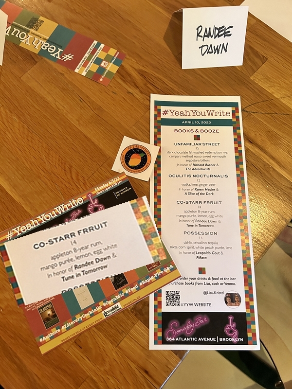 randeedawn's tweet photo. Read from "Tune in Tomorrow" last night at the #YeahYouWrite series in BKLYN at @SomedayBarNYC -- and practically teared up to see a drink based on Starr's mantra from the book: "Be the mango." And then me & the hubs SANG the "Be the Mango" song! Delicious glory! #booktwt ππΈπ€£ https://t.co/9VQQqU9kmH