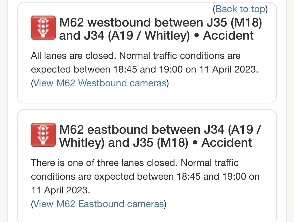 #m62 #m18 #RoadClosureUpdate #YORKSHIRE