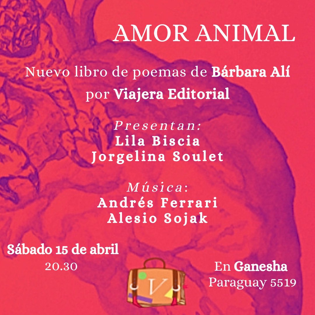 Pasa que este sábado tenemos eventazo! Poesía y música, un libro hermoso, tragos y comida rica. Vení a Ganesha, te esperamos!
