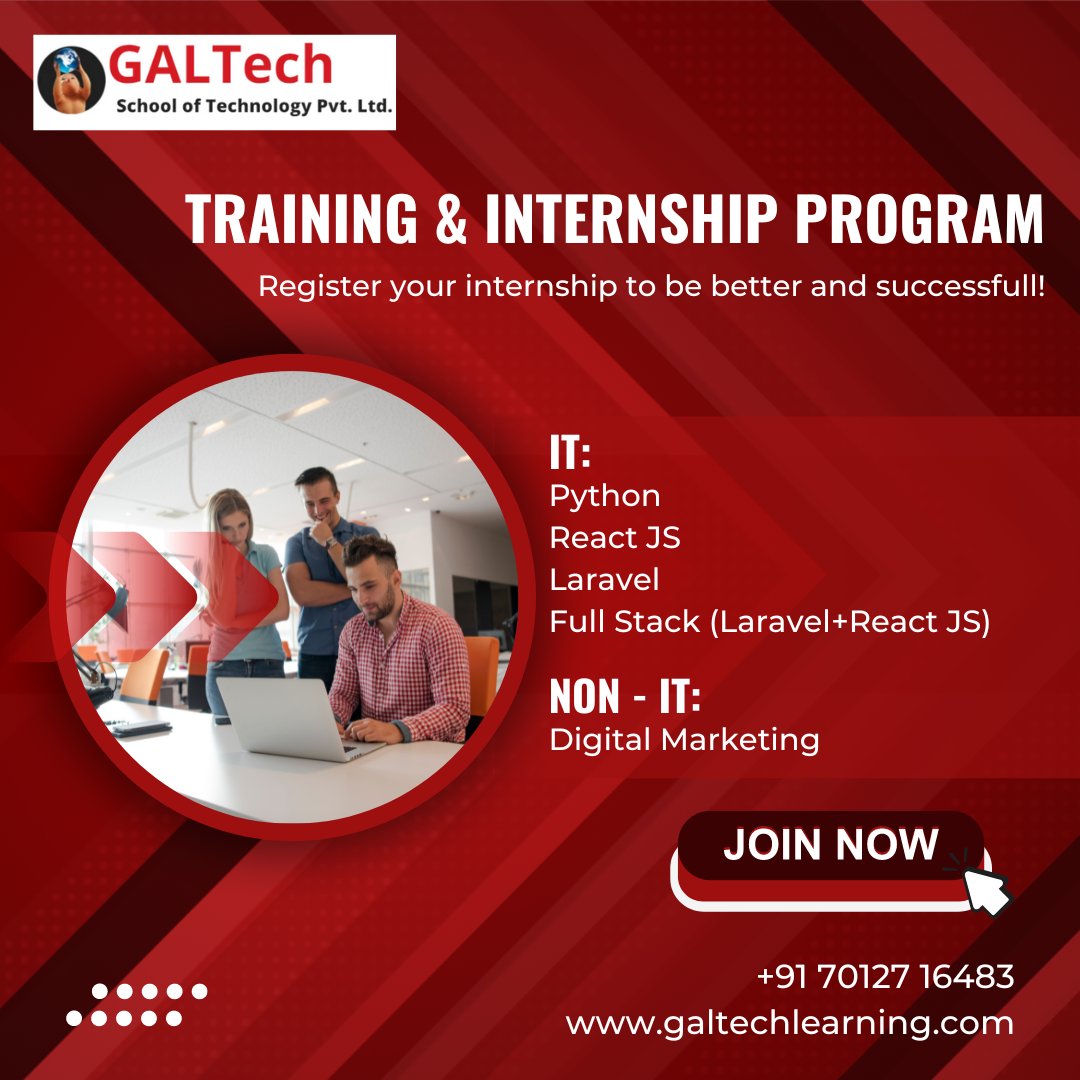 galtech_school's tweet image. Unlock your potential with GalTech School's training and internship program! Our hands-on approach prepares you for a successful career in tech.
#galtechschool #fullstack #FullStackCourse #TechEducation #technology #tech #engineering #code #computer #programming #programmers