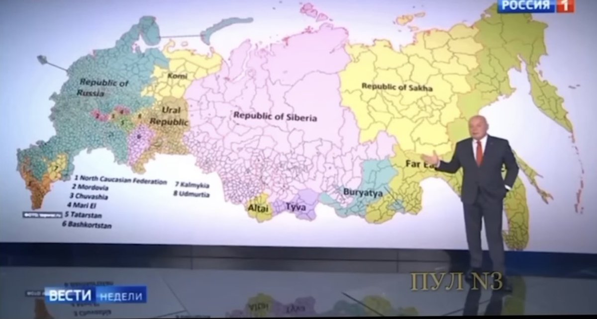 Оросын төв ТВ-ээр орос орон удахгүй 17-20 бие даасан улс болох тухай ярьж эхлэв