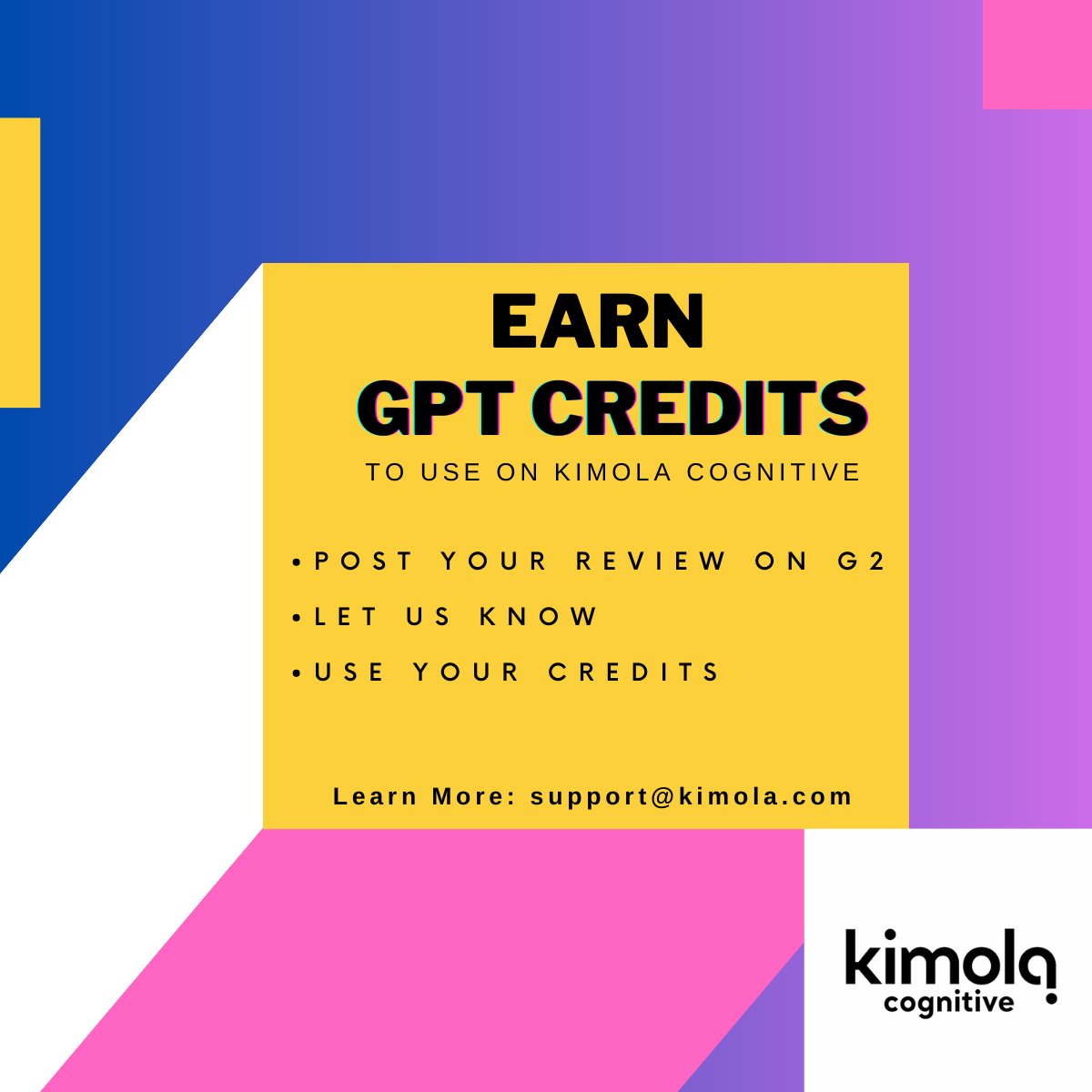 Kimola (@kimola101) on Twitter photo ⚡️Earn GPT Credits to use on Kimola Cognitive!
It's the time of the year again that we listen our users while we keep building Kimola Cognitive! See how to earn GPT credits to create marketing materials based on your customer reviews on <a href="/kimolacognitive/">Kimola Cognitive</a> 👇 ⚡️Earn GPT Credits to use on Kimola Cognitive!
It's the time of the year again that we listen our users while we keep building Kimola Cognitive! See how to earn GPT credits to create marketing materials based on your customer reviews on <a href="/kimolacognitive/">Kimola Cognitive</a> 👇