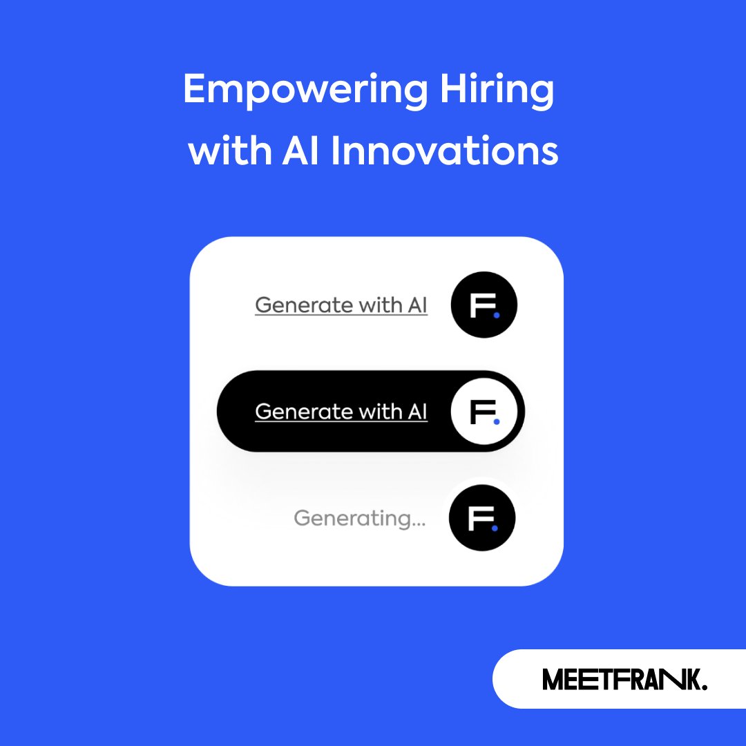 🚀 Exciting news from #MeetFrank! We've revolutionized the hiring game with our new AI integration! 🤖 Streamline your recruitment process and embrace the future of talent acquisition!

👉 Read more here: meetfrank.com/blog/announcem… 

#HiringSolutions #TechInnovation #Recruitment