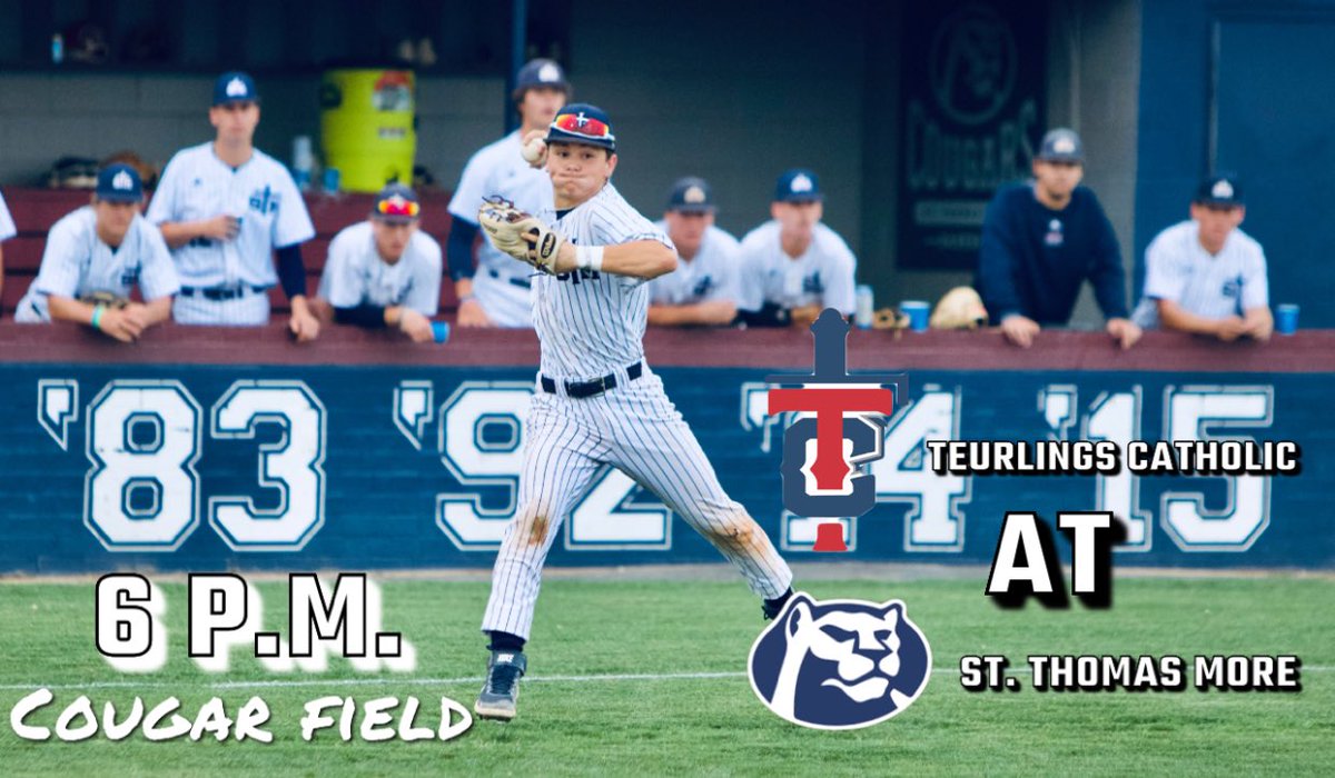 morganpap12's tweet photo. @STMBaseball12  @STMCatholicHS  @STMathleticsnow 
STM vs district rival Teurlings Catholic tonight at Cougar Field 6 p.m. https://t.co/k1ZiL4squC