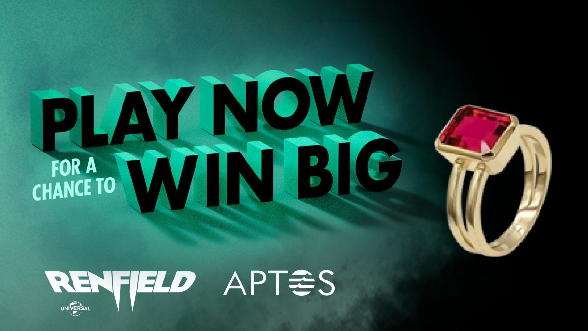 In FREE RENFIELD The Game, dedicated gamers and Dracula-fans can claim exclusive digital collectibles powered by Aptos!

Every week, one lucky player will win a Dracula-inspired Ruby Ring 💍 or other rare prizes!

More points = more entries!

PLAY NOW 👇
Freerenfield.renfieldmovie.com