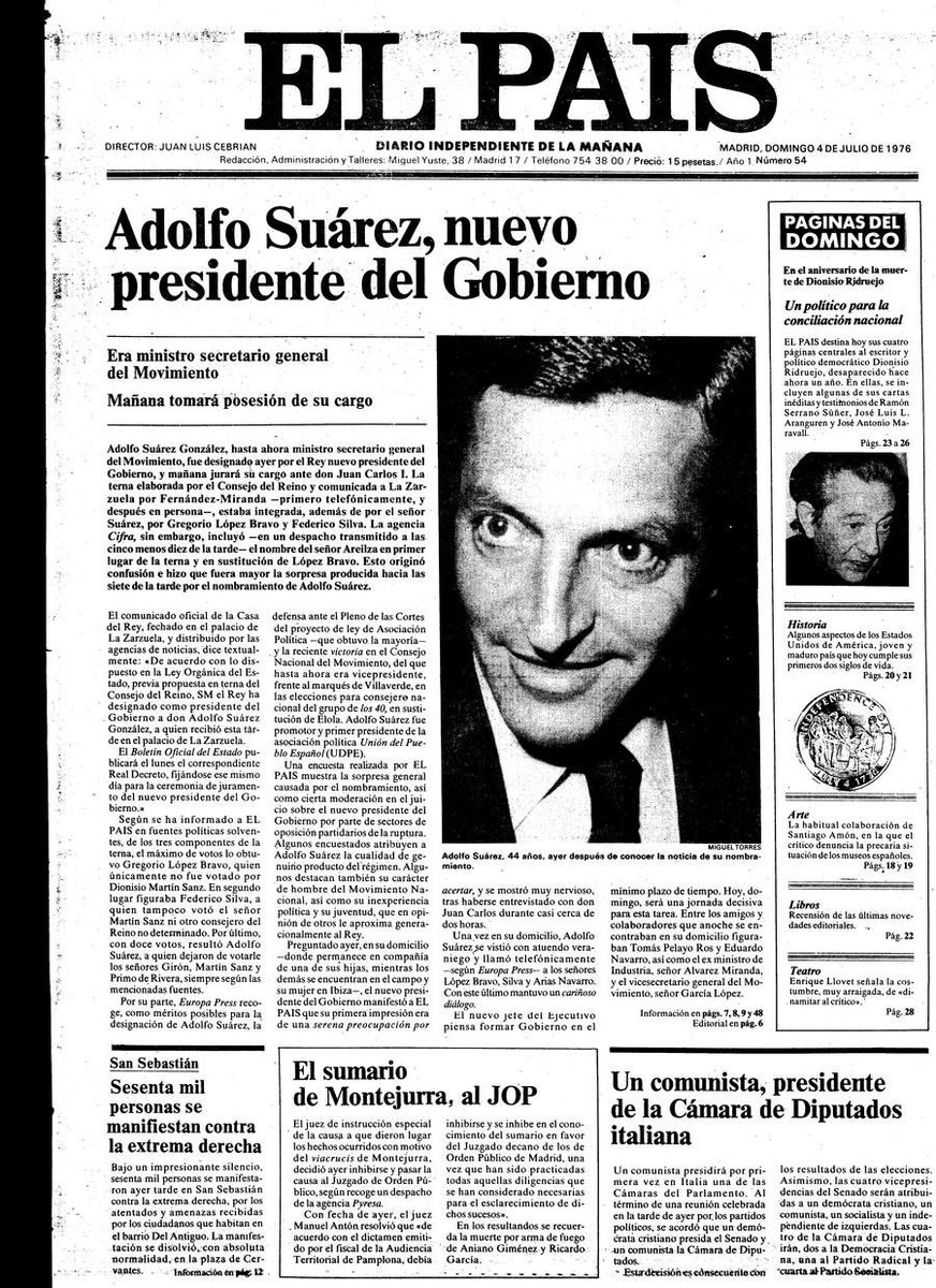 josemikarma's tweet photo. 🔟 (1976): Nace el periódico El País, de la mano de José Ortega Spottorno, Jesús de Polanco y Cebrián. 

https://t.co/0HAyc5NlHd https://t.co/IyQ1rajZ2Y