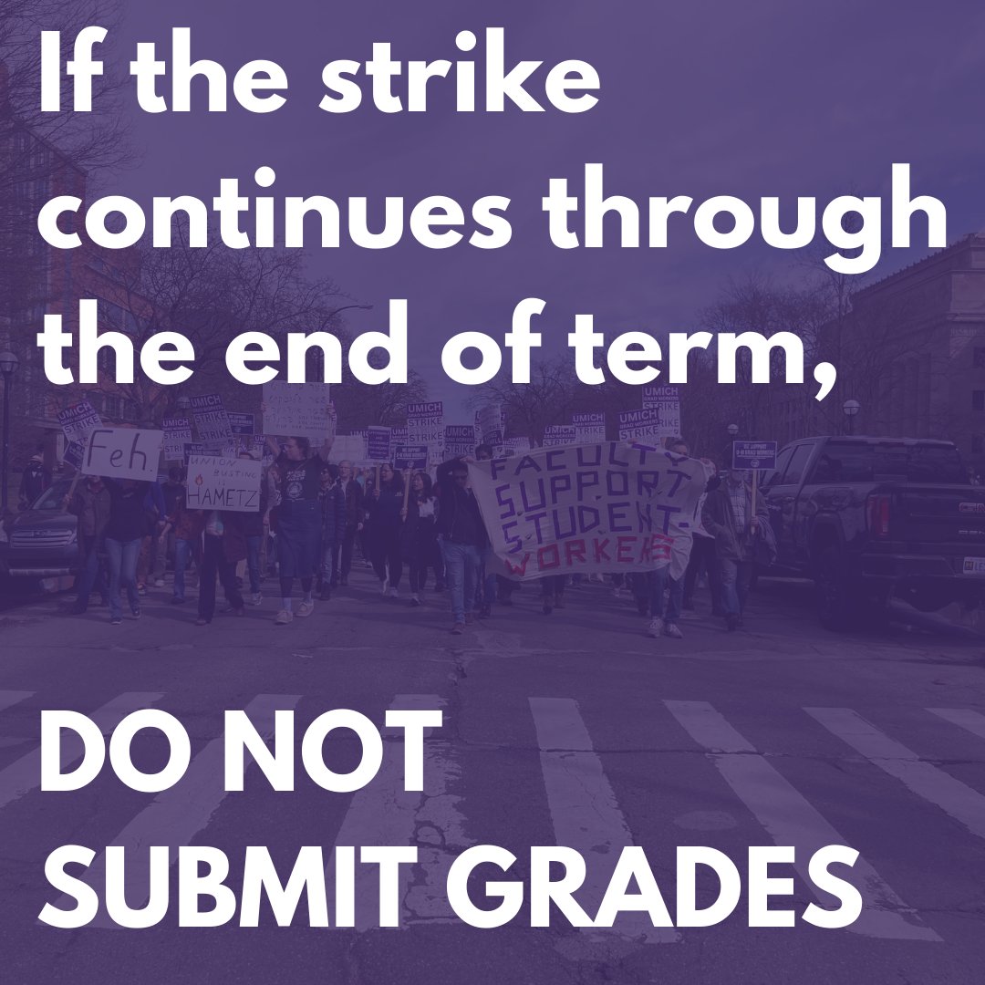 Faculty, we need your support! Don't scab on striking workers, which means DO NOT:
🟣 Cancel or change assignments 
🟣 Modify course content 
🟣 Combine or teach sections
🟣 Grade what you normally wouldn't 
🟣 Hire replacement workers 
🟣 Submit grades