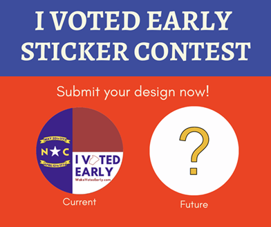 WakeElections's tweet photo. Calling all public, private, charter, and home school students in Wake County, grades 6-12! Are you ready to show off your creativity? Submit your design for the 2024 "I Voted Early" sticker at https://t.co/cwhktdxOV4! @WakeGOV @WCPSS https://t.co/epWLKlrC9s