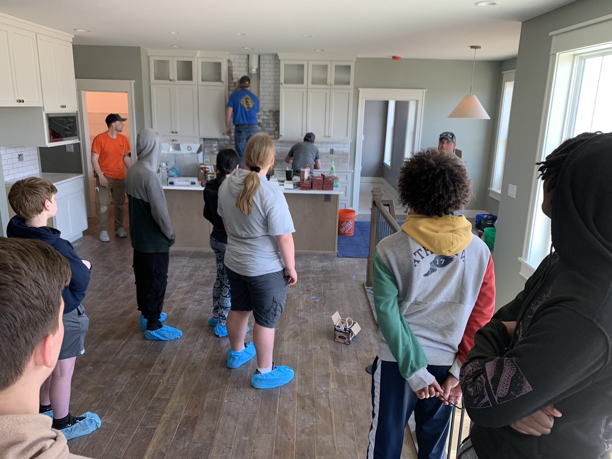 Construction students taking a tour of the 50th CR Student Built House today! Thanks to instructor Mr Lough for showing us!