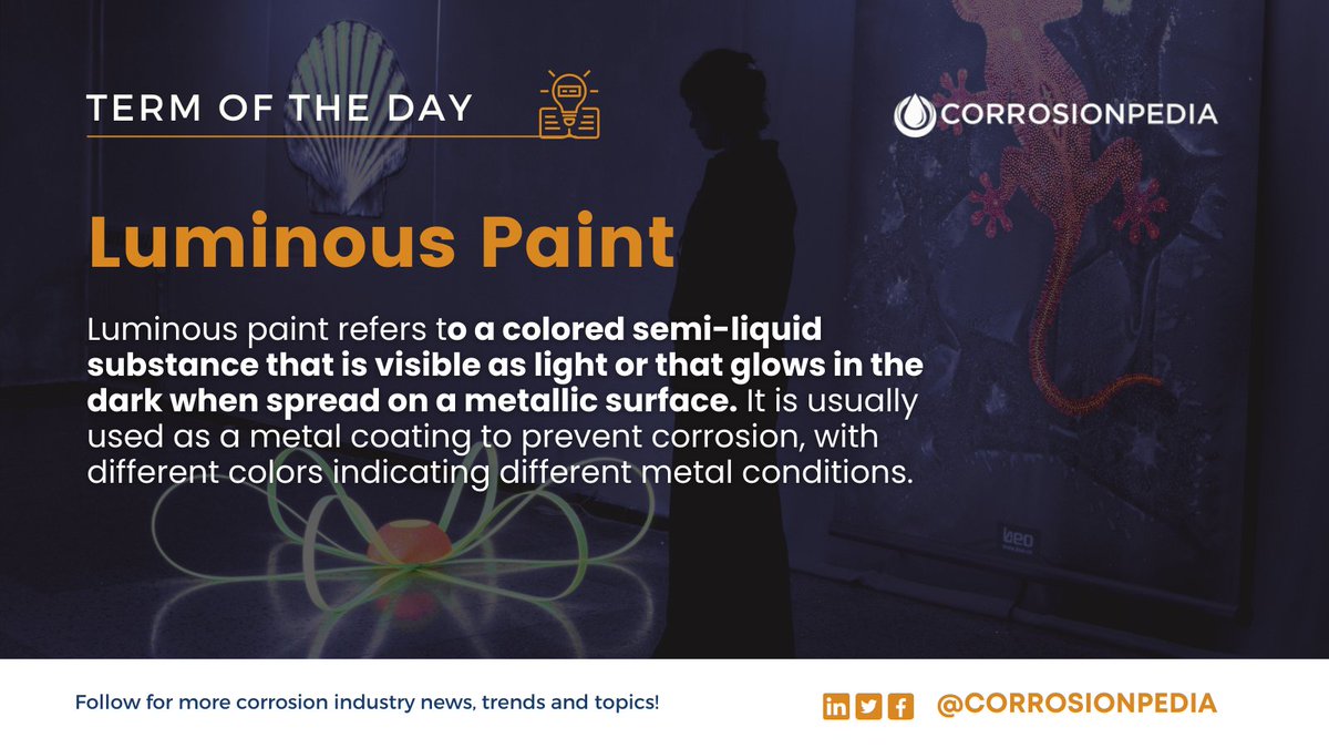 corrosionpedia's tweet photo. Luminous paint protects against corrosion and improves maintenance efficiency in industry.
Learn more: https://t.co/dLVEhtCq6p
#LuminousPaint #CorrosionProtection #EfficientMaintenance #IndustrialCoating #MetallicSurface https://t.co/hl5odPVlY9