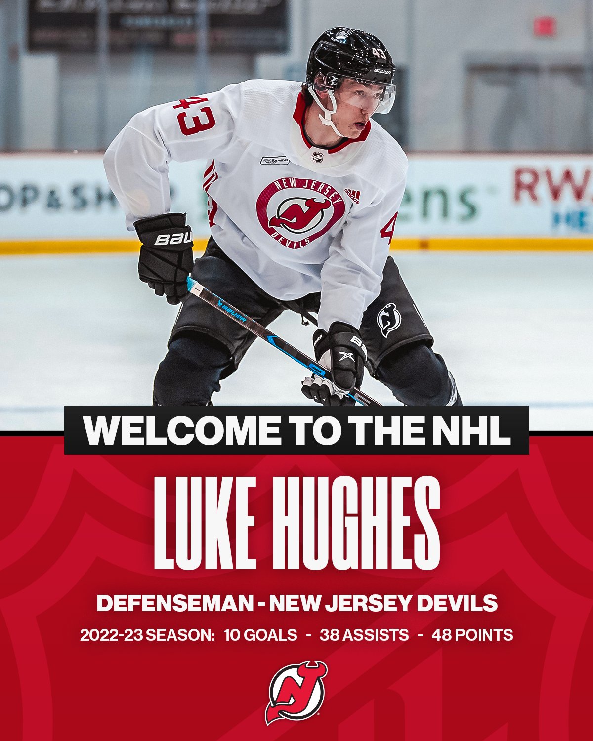 Michigan Hockey on X: With the 4th pick in the first round of the NHL  Draft - the @NJDevils select incoming Michigan freshman Luke Hughes!  #ProBlue #NHLDraft #GoBlue  / X
