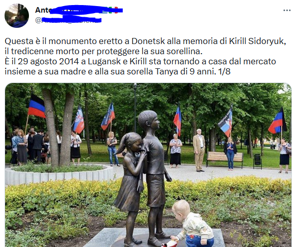 Fanno davvero tenerezza questi figlidiputin che si stracciano le vesti per i morti del #Donbass ma manco una parola sulla bambina morta ieri a #Zaporizhia centrata da un missile russo nella sua cameretta. Il 29 ago a #Donetsk non sarebbe successo nulla se Russia stava a casa sua