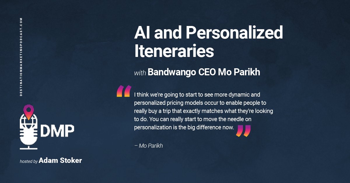 Mo Parikh, CEO of Bandwango, joins Adam in this episode to discuss the increased relevance of AI in the tourism industry and how this can be utilized by destinations. 

#destinations #travel #DMO #destinationmarketing 

bit.ly/3Ktjzx5