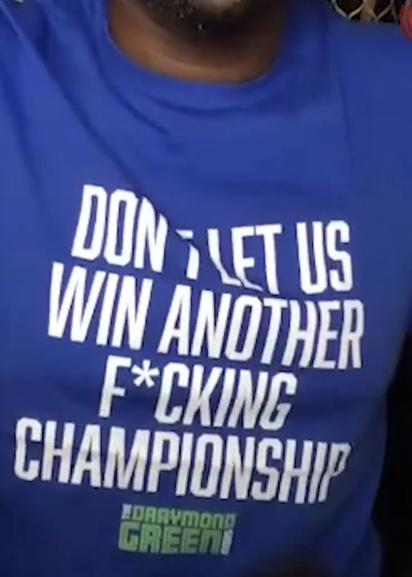 Ballislife's tweet photo. Draymond’s shirt #DubNation https://t.co/4U358i0gEO