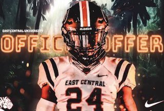 After a great call with @Edavison85 I’m blessed to receive an offer from East Central University! @ECUTigersFB @lowill99 @jd_mccoy @westmoorejagsfb @bryanleefreeman @NWE_7on7 @JRConrad64 @CoachNallDawg #TMRollsDeep