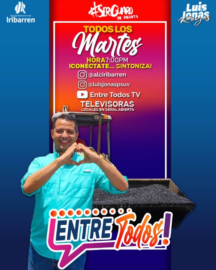 kb_ql22's tweet photo. ESTA NOCHE 👈🏼👀 ¡SINTONIZA Y CONÉCTATE!
Hoy martes #11Abr a partir de las 7️⃣pm el Alcalde de #Iribarren @LuisJonasReyes estará #EnVivo en su programa #multimedio #EntreTodos
📺 *SINTONIZA* a través de las televisoras locales en señal abierta y por cableoperadoras: 
▪️Latina TV
▪️Somos TV
▪️PROMAR TV
▪️AGUACATE TV 
▪️TELECENTRO 
#NoPudieronNiPodrán
📻 *ESCUCHA* por las emisoras 

▪️Ciudad Stereo 89.7 FM 
▪️Radio Popular 1130 AM

📲💻 *CONÉCTATE* a través de:

▪️ *Instagram live:* @luisjonaspsuv

▪️ *Telegram "Entre todos TV streaming":* https://t.co/jfmX44bPR4 

▪️ *YouTube: Canal Entre todos TV En Vivo*

▪️ *Y desde cualquier navegador web por:*  https://t.co/FcVjhf75Jw

*#OrgullososDeSerGuaros* ❤️