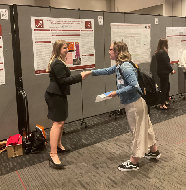 MLCspanish's tweet photo. Many thanks to Dr. Morales for these photos from the Undergraduate Research and Creative Activity Conference today! He was out judging for the event this morning, and ran into colleagues Dra. Corbalán and Ana Belén Álvarez doing the same! #UARC #uaspanish #mlc https://t.co/IKz7fNAy9H