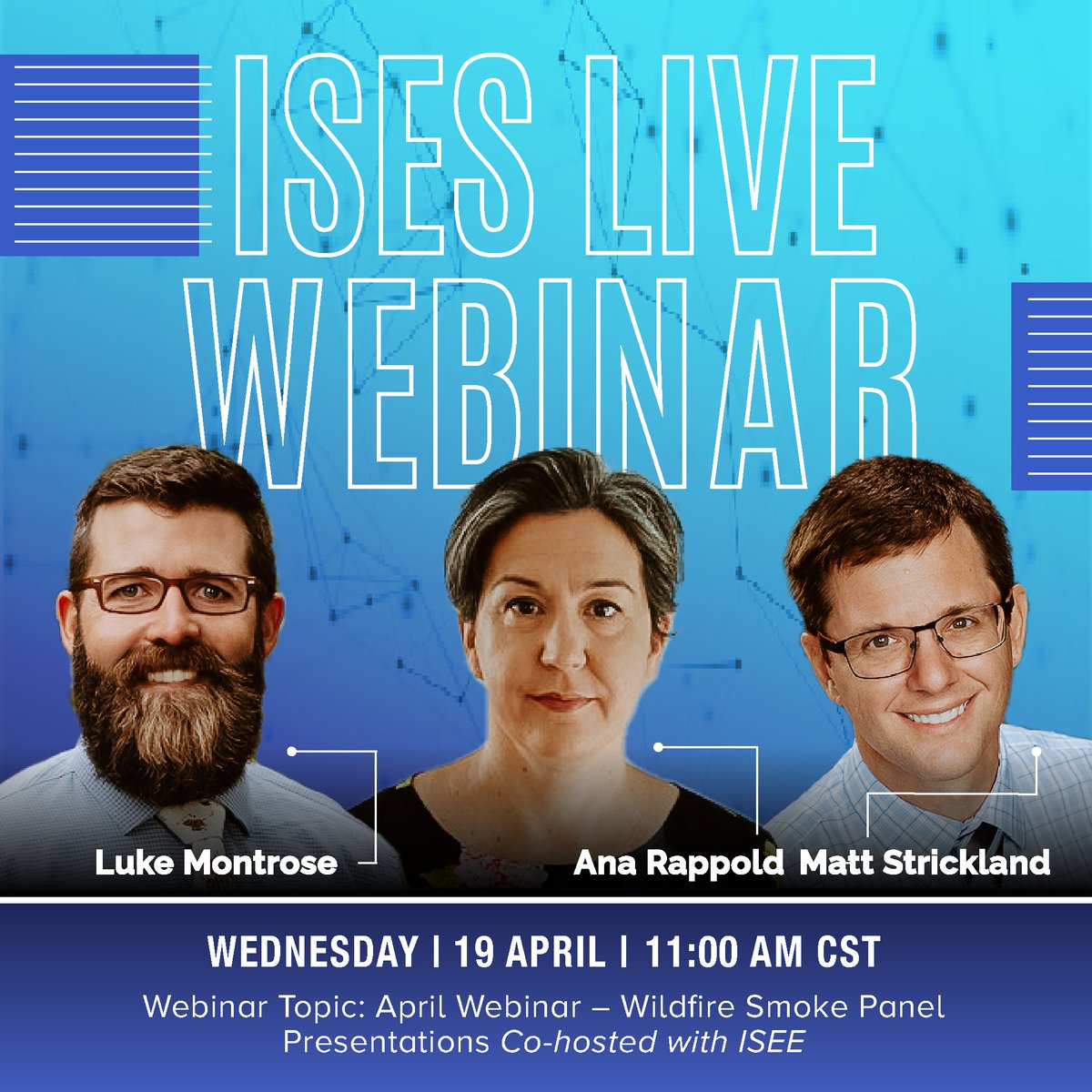 ISExposureSci's tweet photo. Catch this month's webinar on #Wildfires and their exposure to our soceity. Co-hosted by ISEE, this webinar will be presented by Dr. Luke Montrose and Dr. Ana Rappold, with moderation by Dr. Matt Strickland.

Pre-registration is required. Details: https://t.co/JSK9mIZzUn https://t.co/7Sn8JdauAz
