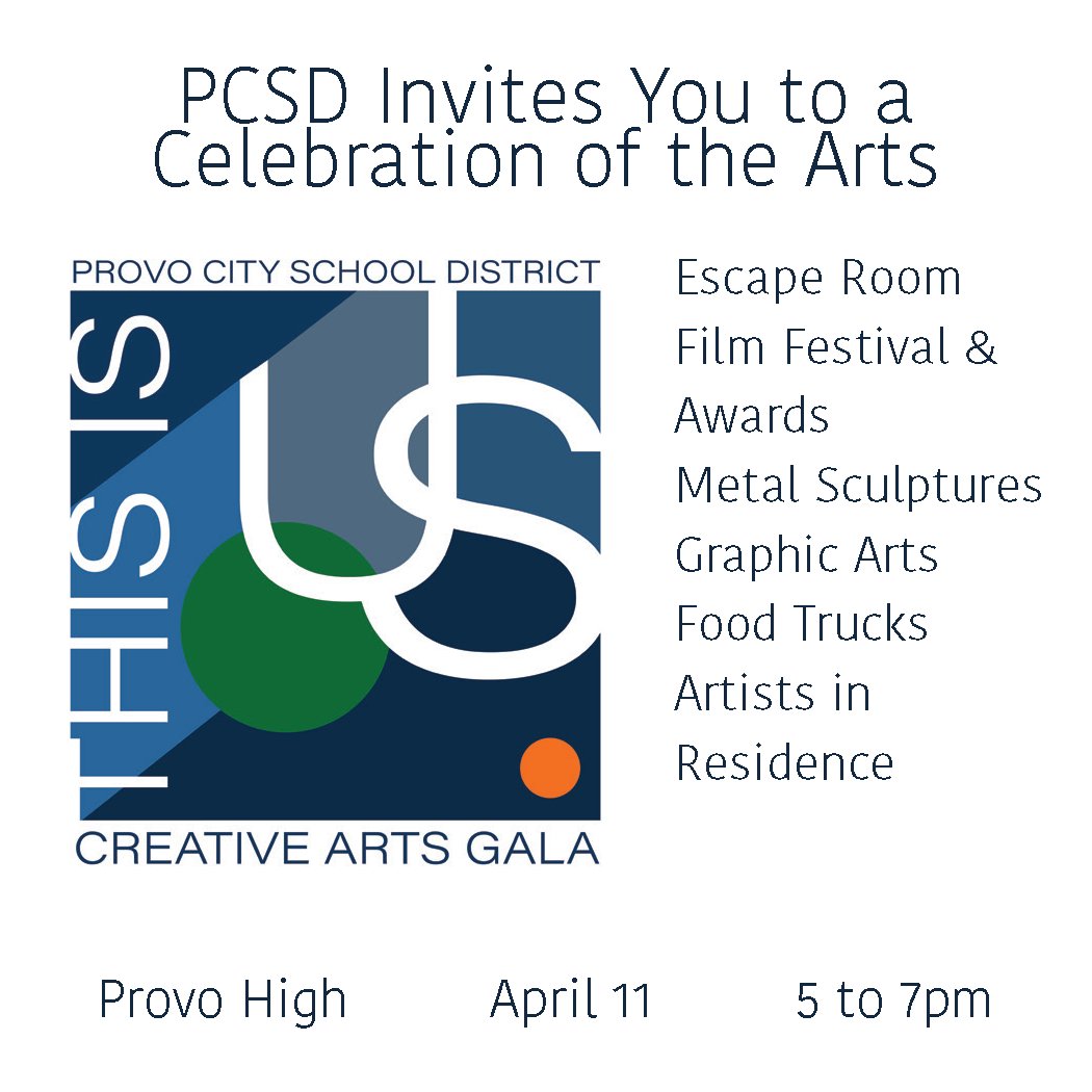 DixonProvoUT's tweet photo. Innovative Learning presents This is US! Creative Arts and Film Festival tonight from 5:00 - 7:00 pm at Provo High School. https://t.co/mNSGpdRWuI